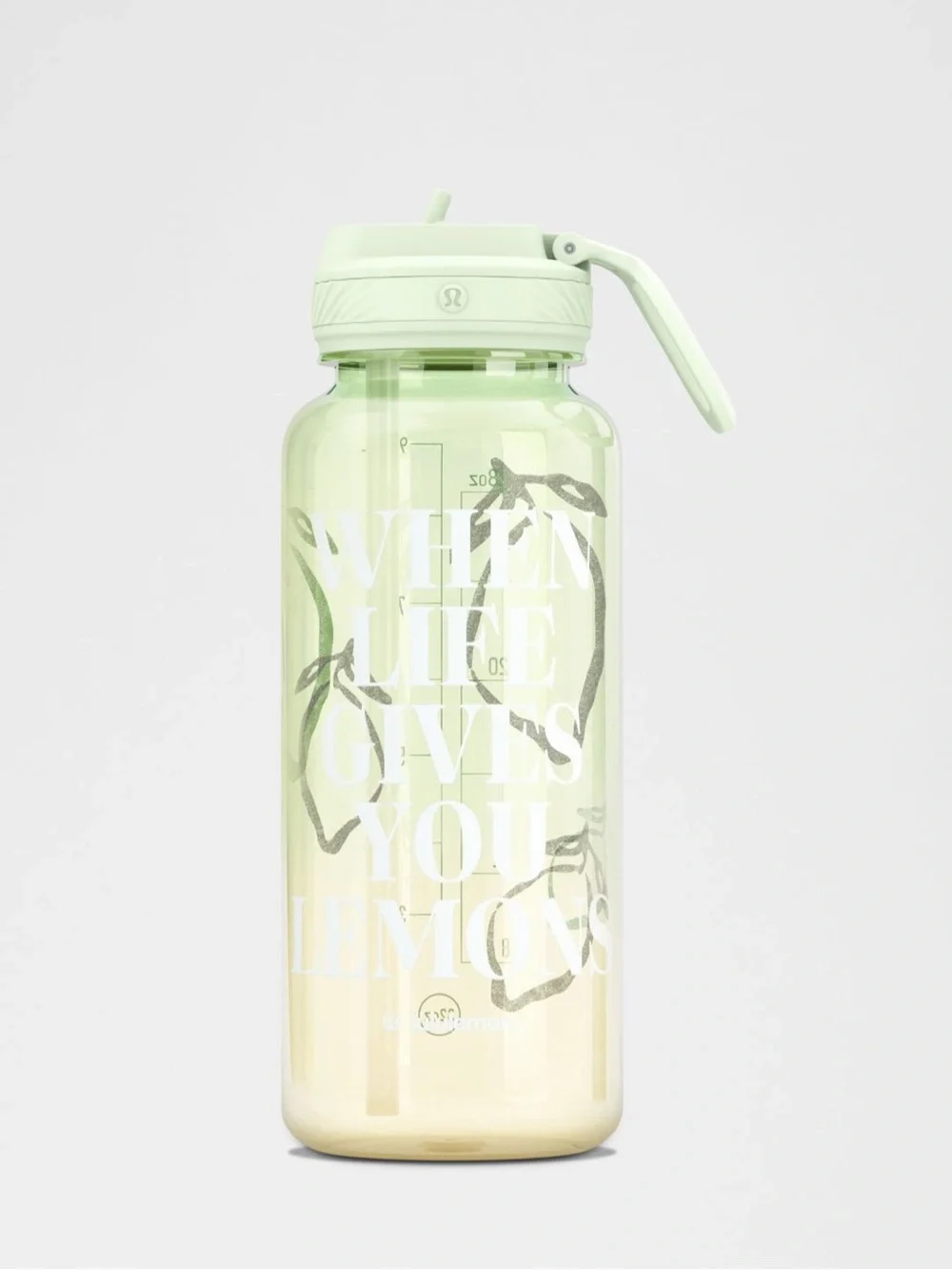 Lululemon 32oz Back to Life Water Bottle Straw Lid Lemona Design NWT